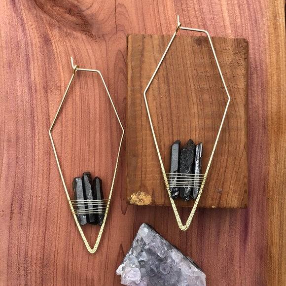 FP Mint Geode Threader Earrings in Grey! - Picture 3 of 5